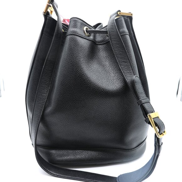 MCM Black Classic Pebbled Leather Visetos Studded Bucket Bag - Picture 3 of 8